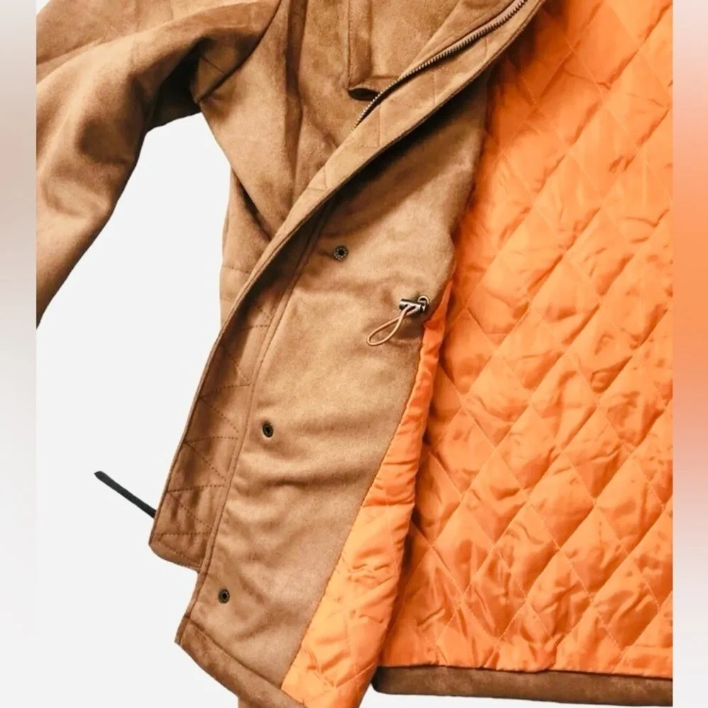 Robert Graham Gentleman Suede Cargo Field Jacket in Cognac/Tan Color Size: Small